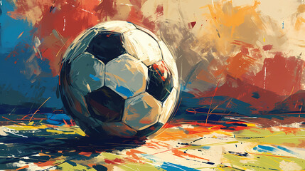 Abstract Soccer Ball Painting