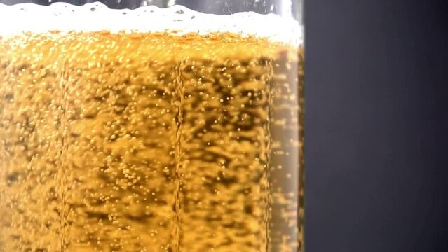 CU SLO MO Beer being poured into beer glass New York City, New York, USA Beer is