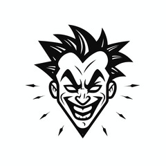 Flat 2D Vector of a Happy Joker Having Fun