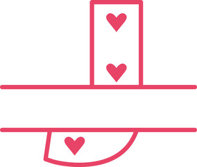 heart alphabet monogram j