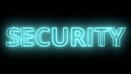 SECURITY - neongrün leuchtender Schriftzug auf schwarzem Hintergrund, Sicherheit, PC, Internet, Server, Datenschutz, Viren, Maleware, gehackt, Hacker, Schutz