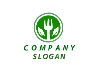 Nature Themed restaurant logo. fork and leaf concept logo for your restaurant. easy to edit and customize.