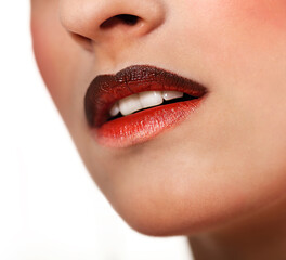 Red gloss lips with ombre effect © Dasha Petrenko