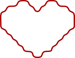 Heart outline pixel style vector illustration. Pixel heart Love symbol hand drawing stylized design element