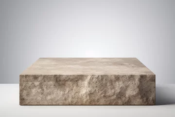 Foto op Aluminium white granite square podium © VIRTUALISTIK
