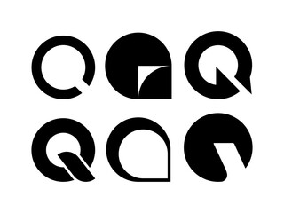 set of logo type Q