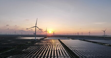 solar power plant and wind power station