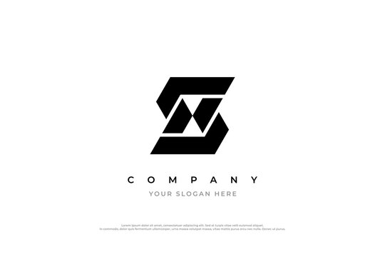 NS Logo or SN Logo Design Vector Template