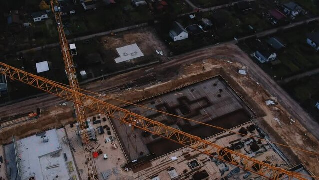 Baustelle von oben mit Drohne
