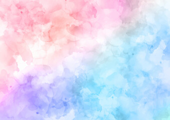 Rainbow coloured hand painted watercolour background design