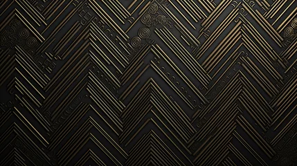 Poster Embossed black background, ethnic indian black background design. Geometric abstract pattern © alexkich