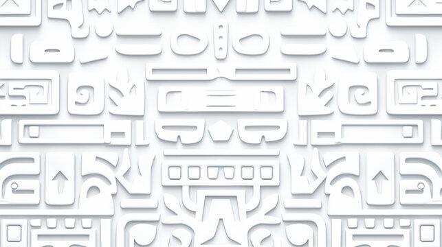 Decorative elements isolated on white background. Ethnic background. Aztec geometric ornament.