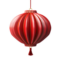 Obraz premium Red Chinese Lantern Isolated on Transparent Background