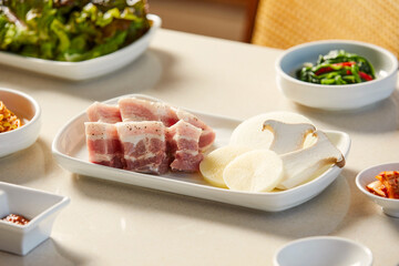 Various foods presented appetizingly on the table