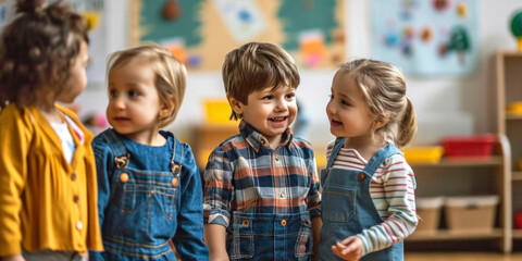 group of children in kindergarten, generative AI