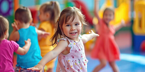 children playing in the kindergarten, generative AI