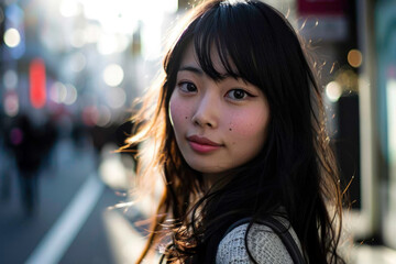 Asian girl in Tokyo, generative AI