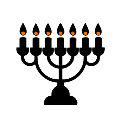 Menorah with candles vektor icon illustation