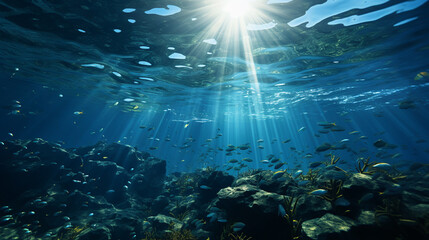 Fototapeta na wymiar underwater sea deeb sea deep blue sea