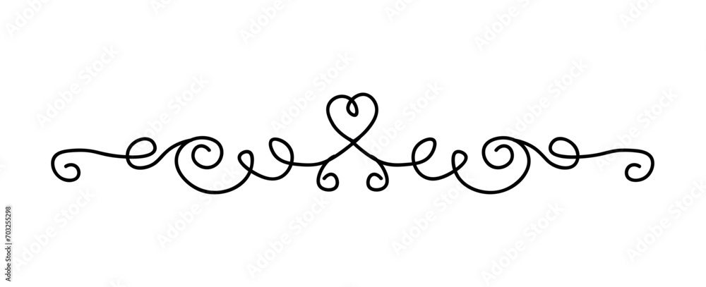 Poster swirly divider of black line set. this graceful curves and minimalistic design make it a versatile c
