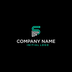 letter sf or fs monogram logo design