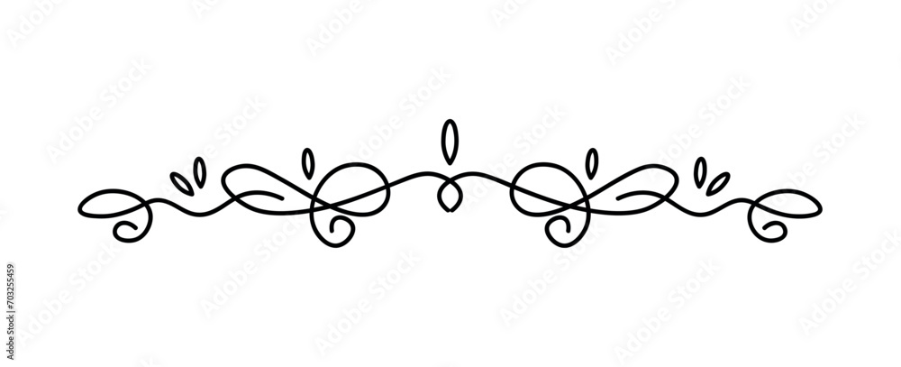 Poster swirly divider of black line set. demonstration of the sleek charm of this black line style swirly d