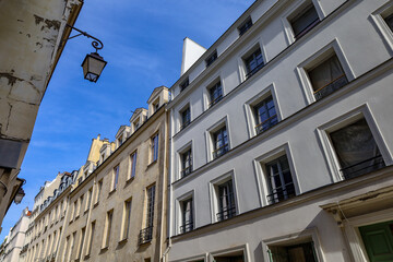typical parisians building facade , haussmannian style  , 12th arrondissement - obrazy, fototapety, plakaty