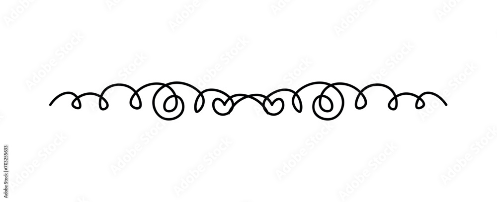 Poster swirly divider of black line set. minimalism is always in style, and this minimalist divider with de