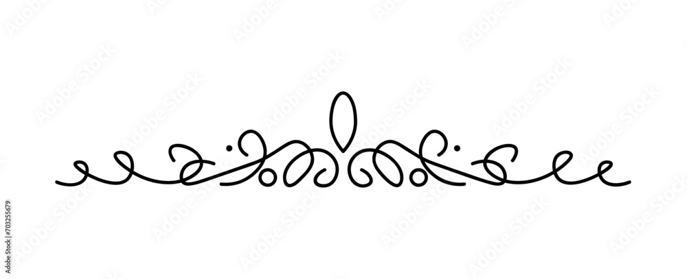 Aufkleber Swirly divider of black line set. The lines are very fine and intricately intertwined, creating a modern look and ensuring versatility in various projects. Vector illustration.
