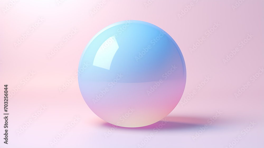 Aufkleber 3d rendering of abstract pastel minimal sphere background