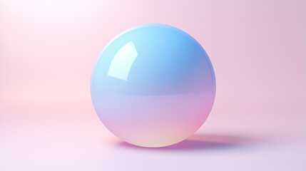 3d rendering of abstract pastel minimal sphere background
