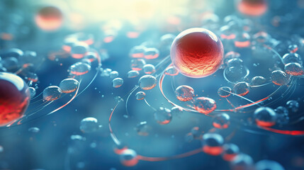 3d rendering of Human cell or Embryonic stem cell microscope background 