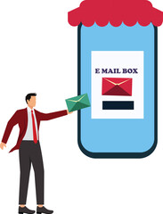 Post office, Letter Document, Flying, Mail, E-Mail, Sending, Businessman