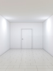 white empty room with door