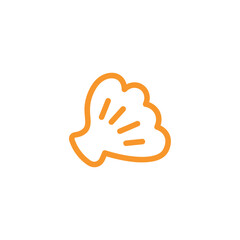 Summer element of set with outline design. Crafted in an outline design with a harmonious blend of orange and blue hues, image showcases a graceful seashell. Vector illustration.