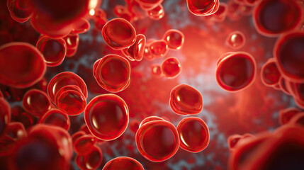 3d rendering of human cells in a dark background