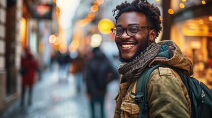 portrait of attractive young black man smiling