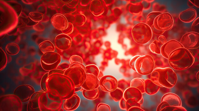 3d rendering of human cells in a dark background - Powered by Adobe