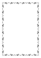 Vintage frame corner and border ornament. Classic calligraphy filigree. Hand drawn vector illustration. Element for decorative frame, template, document, greeting card, invitation, certificate, menu.