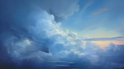 Fotobehang Dusk gray sky.Overcast sky in rainy season. Atmosphere of overcast sky before to rainy. Dark cloudy against white sky. Rain cloudy floating frame. © alexkich