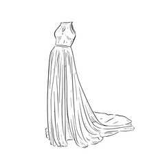 A line drawn illustration of a boho sleeveless dress, which could be used for bridal boutiques, wedding blogs and so much more. Vectorised for a wide range of uses.