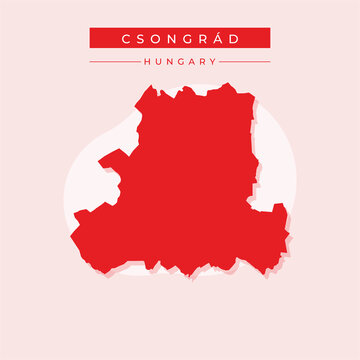Vector illustration vector of Csongrad map Hungary