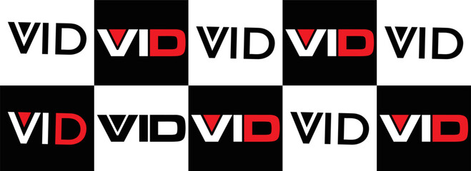VID logo. VID set , V I D design. White VID letter. VID, V I D letter logo design. Initial letter VID letter logo set, linked circle uppercase monogram logo. V I D letter logo vector design.	
