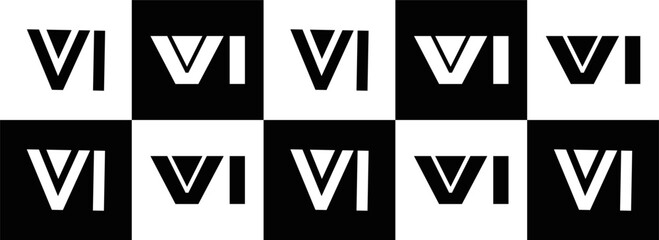 VI logo. VI set , V I design. White VI letter. VI, V I letter logo design. Initial letter VI letter logo set, linked circle uppercase monogram logo. V I letter logo vector design.	
