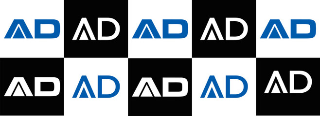 AD logo. AD set , A D design. White AD letter. AD, A D letter logo design. Initial letter AD letter logo set, linked circle uppercase monogram logo. A D letter logo vector design.	
 - obrazy, fototapety, plakaty