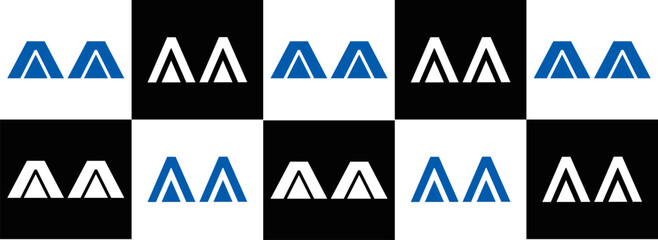 AA logo. AA set , A A design. White AA letter. AA, A A letter logo design. Initial letter AA letter logo set, linked circle uppercase monogram logo. A A letter logo vector design.	
