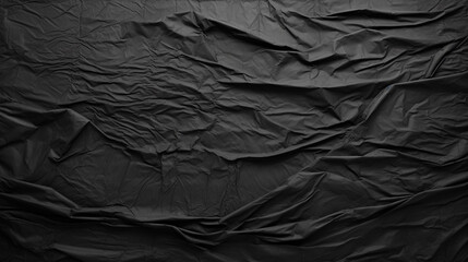 Black crumpled paper texture in low light background
