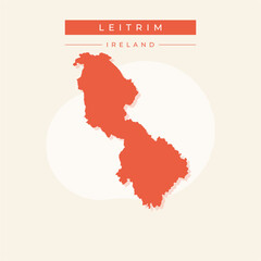 Vector illustration vector of Leitrim map Ireland