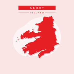Vector illustration vector of Kerry map Ireland
