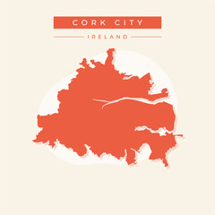 Vector illustration vector of Cork City map Ireland